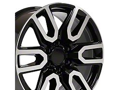 CV36 Black Machined 6-Lug Wheel; 20x9; 24mm Offset (21-25 Yukon)