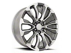 Denali 12-Spoke Replica Grey Machine Face 6-Lug Wheel; 22x9; 28mm Offset (21-25 Yukon)