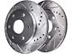 Drilled and Slotted 6-Lug Brake Rotor, Pad, Caliper, Brake Fluid and Cleaner Kit; Front and Rear (08-14 Yukon)