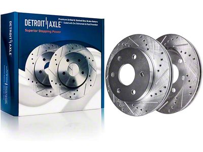 Drilled and Slotted 6-Lug Rotors; Rear Pair (07-20 Yukon)