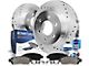 Drilled and Slotted 6-Lug Brake Rotor, Pad, Brake Fluid and Cleaner Kit; Rear (07-14 Yukon)
