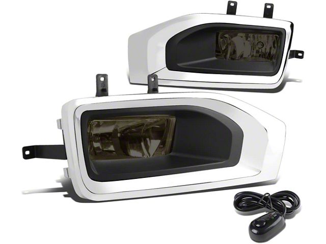 Factory Style Fog Lights with Switch; Smoked (15-18 Yukon)