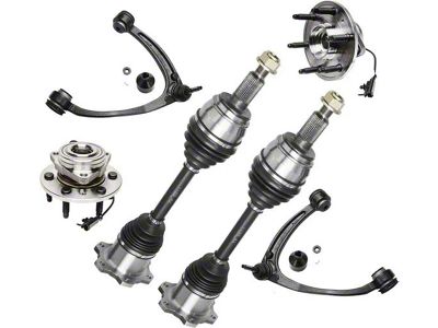 Front CV Axles with Wheel Hub Assemblies and Upper Control Arms (07-14 4WD Yukon)