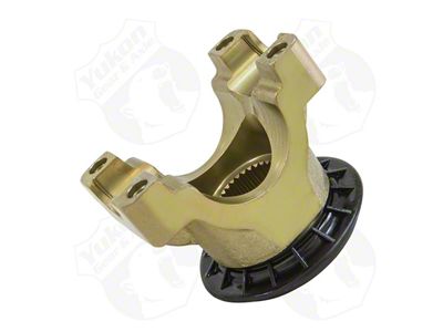 Yukon Gear Differential End Yoke; Rear Differential; Ford 10.25 and 10.50-Inch; Pinion Yoke; 31-Spline; Strap Style; For Use with 1350 U-Joint; 1.19-Inch Cap Diameter; 3.63-Inch Span Cap to Cap; 3.50-Inch Tall; Fits Long Spline Pinion (00-04 F-150)