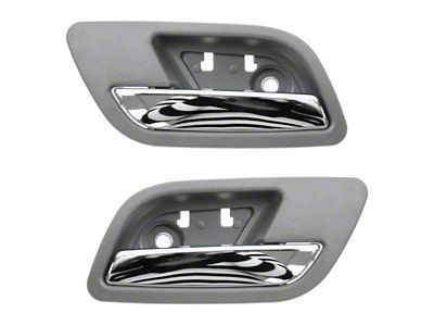 Interior Door Handles; Rear; Chrome and Dark Gray (07-13 Yukon)