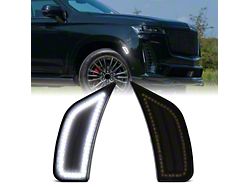 LED Side Marker Lights; White Ring LED; Smoked (21-24 Yukon)
