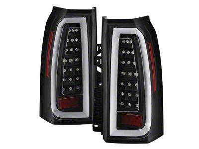 LED Tail Lights; Black Housing; Clear Lens (15-19 Yukon)