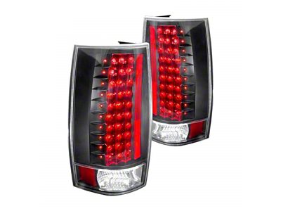 LED Tail Lights; Black Housing; Clear Lens (07-14 Yukon)