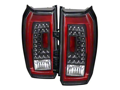 LED Tail Lights; Black Housing; Clear Lens (15-20 Yukon)