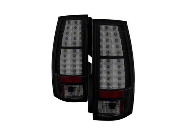 LED Tail Lights; Black Housing; Smoked Lens (07-14 Yukon, Excluding Hybrid)
