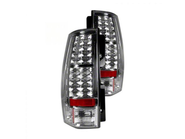 LED Tail Lights; Chrome Housing; Clear Lens (07-14 Yukon)