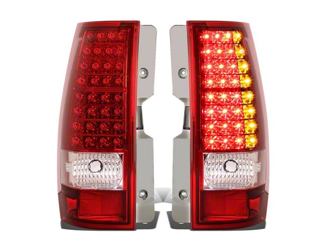 LED Tail Lights; Chrome Housing; Red Lens (07-14 Yukon)