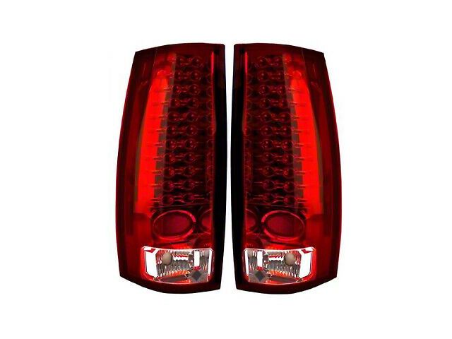 LED Tail Lights; Chrome Housing; Ruby Red Lens (07-14 Yukon, Excluding Hybrid)