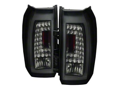 LED Tail Lights; Gloss Black Housing; Smoked Lens (15-20 Yukon)