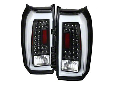 LED Tail Lights; Matte Black Housing; Clear Lens (15-20 Yukon)