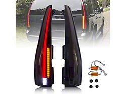 LED Tail Lights with Start-Up Animation; Black Housing; Smoked Lens (07-14 Yukon)