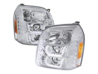 LED U-Bar Projector Headlights; Chrome Housing; Clear Lens (07-14 Yukon)