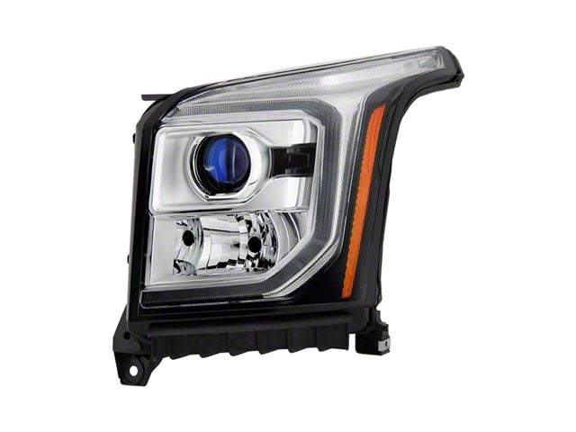 OE Style Headlight; Black Housing; Clear Lens; Driver Side (15-20 Yukon w/ Factory Halogen Headlights)