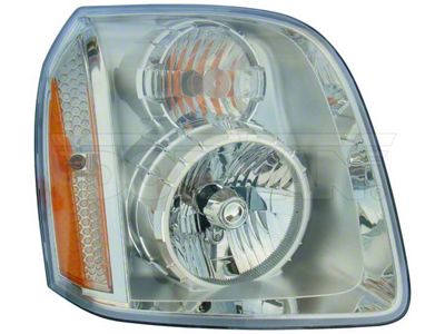 OE Style Headlight; Chrome Housing; Clear Lens; Passenger Side (07-13 Yukon)