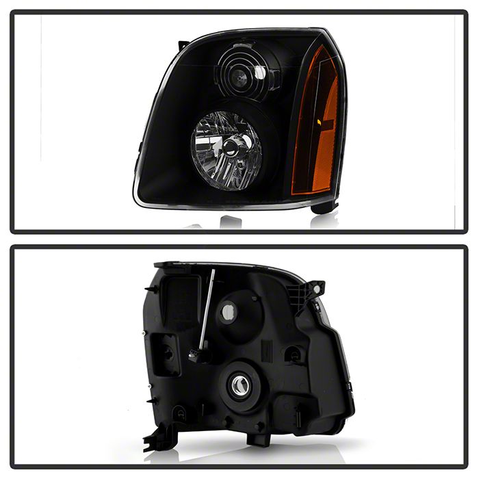 Pair Black Housing Headlights For GMC Yukon / Denali XL1500/2500 (2007-2014) – Halogen, New