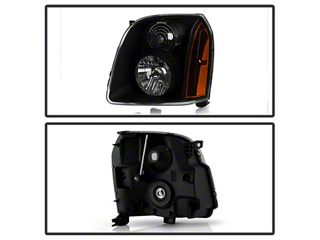 Pair Black Housing Headlights For GMC Yukon / Denali XL1500/2500 (2007-2014) – Halogen, New