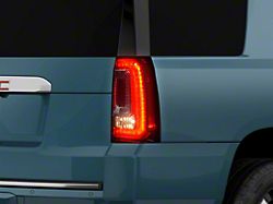 OE Style LED Tail Light; Chrome Housing; Red/Clear Lens; Driver Side (15-20 Yukon)