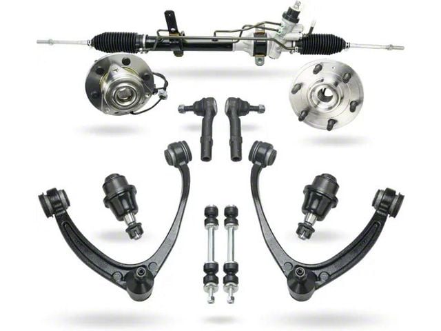 Power Steering Rack and Pinion with Wheel Hub Assemblies, Lower Ball Joints, Sway Bar Links and Upper Control Arms (07-14 4WD Yukon, Excluding Hybrid)