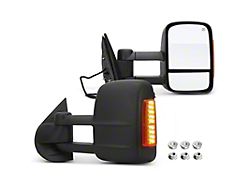 Powered Heated Manual Folding Mirrors with Turn Signal; Textured Black (07-14 Yukon)