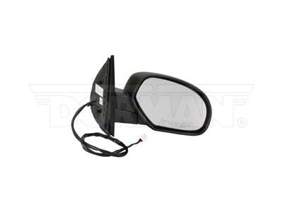 Powered Heated Side Mirror without Turn Signal and Puddle Light; Passenger Side; Black (07-11 Yukon)