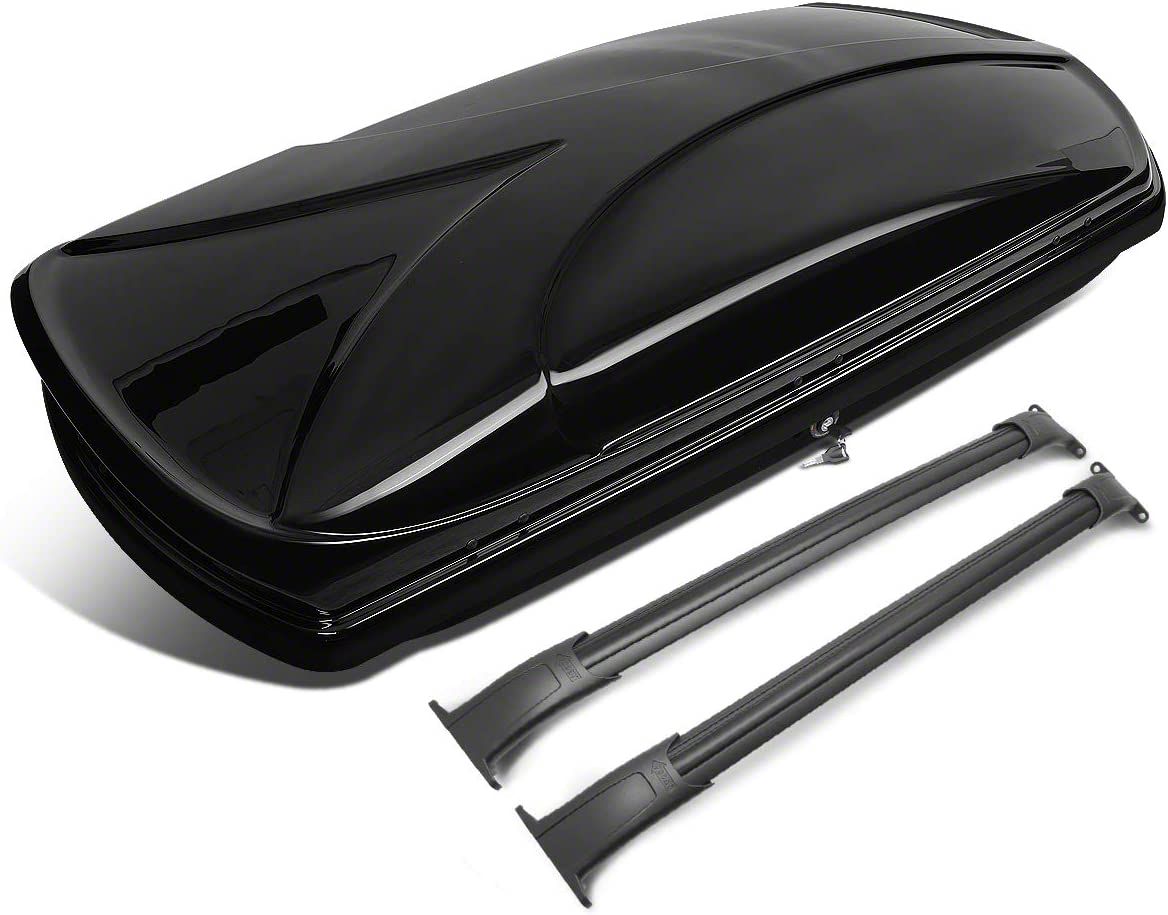 Yukon Roof Rack Cross Bars with Lockable Cargo Box; Black (1520 Yukon