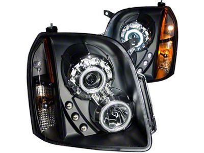 RX Halo Projector Headlights; Black Housing; Clear Lens (07-14 Yukon)