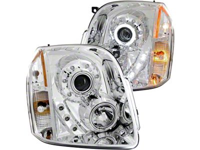 RX Halo Projector Headlights; Chrome Housing; Clear Lens (07-14 Yukon)