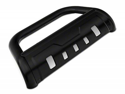 Savannah Bull Bar with 5.30-Inch Red Round Flood LED Lights; Black (15-20 Yukon)