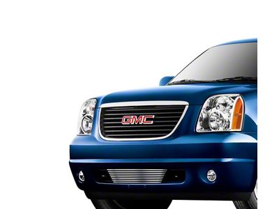 Stainless Steel Billet Lower Bumper Grille Insert; Silver Hairline (07-14 Yukon w/ Tow Hooks, Excluding Hybrid)