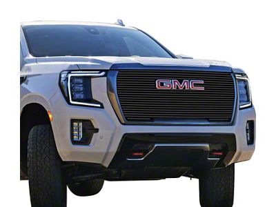 Stainless Steel Billet Upper Grille Overlay; Black (21-24 Yukon, Excluding Denali)