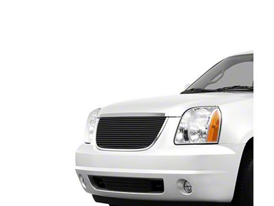 Stainless Steel Billet Upper Grille Overlay; Black (07-14 Yukon, Excluding Hybrid)