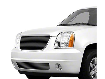 Stainless Steel Billet Upper and Lower Bumper Grille Insert; Black (07-14 Yukon, Excluding Hybrid)