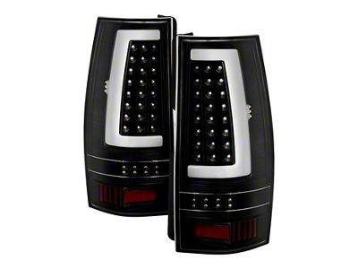 Version 2 Light Bar LED Tail Lights; Black Housing; Clear Lens (07-14 Yukon, Excluding Hybrid)