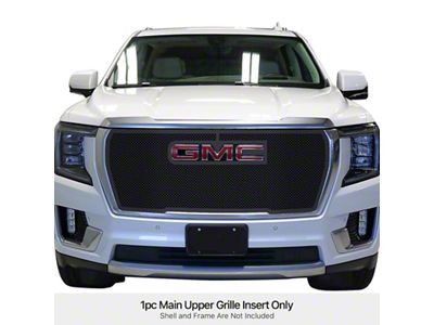 Wire Mesh Upper Grille Overlay with Emblem Hole; Black (21-24 Yukon Denali)