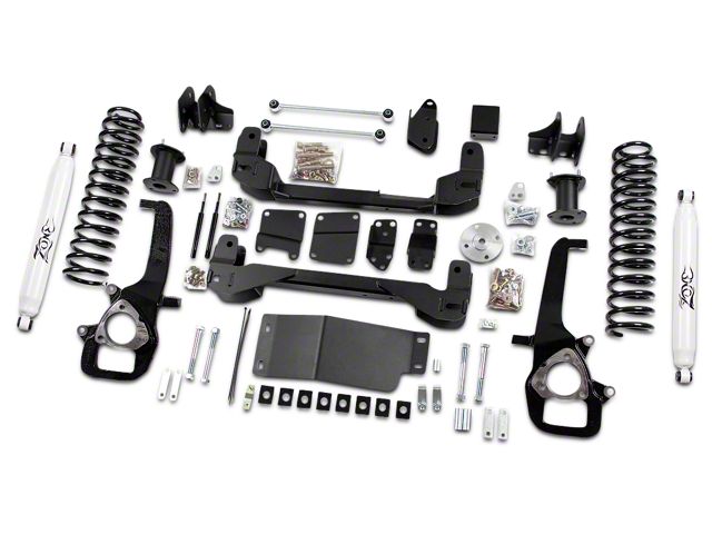 Zone Offroad 4-Inch Suspension Lift Kit with Rear Lift Springs and Nitro Shocks (09-12 4WD RAM 1500)