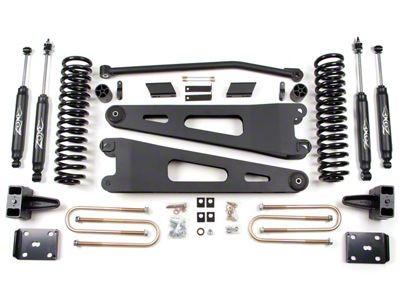 Zone Offroad 4-Inch Radius Arm Suspension Lift Kit with Nitro Shocks (11-16 4WD 6.7L Powerstroke F-350 Super Duty)