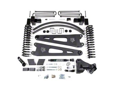 Zone Offroad 6-Inch Radius Arm Suspension Lift Kit with Dual Steering Stabilizer and FOX Shocks (17-19 4WD 6.7L Powerstroke F-350 Super Duty w/ Factory 3-Leaf Rear Main Spring Pack)