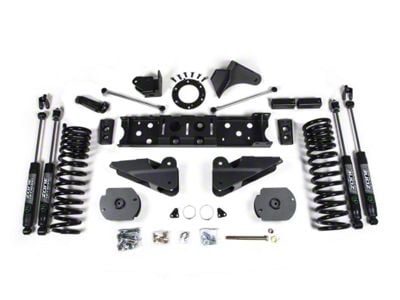 Zone Offroad 4.50-Inch Radius Arm Bracket Suspension Lift Kit with Nitro Shocks (19-24 4WD 6.7L RAM 2500 w/o Air Ride)