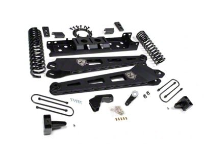 Zone Offroad 4.50-Inch Front / 2-Inch Rear Radius Arm Suspension Lift Kit with FOX Shocks (19-24 4WD 6.7L RAM 3500 SRW w/ 8-Bolt Transfer Case & w/o Air Ride & Factory Overload Springs, Excluding Mega Cab w/ AISIN Transmission)