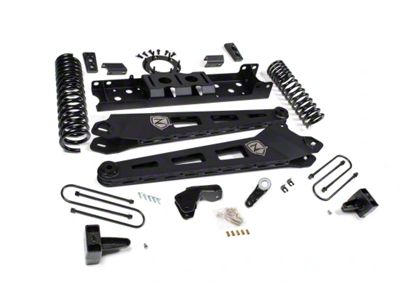 Zone Offroad 4.50-Inch Front / 3-Inch Rear Radius Arm Suspension Lift Kit with Nitro Shocks (19-24 4WD 6.7L RAM 3500 SRW w/ 8-Bolt Transfer Case & w/o Air Ride & Factory Overload Springs, Excluding Mega Cab w/ AISIN Transmission)