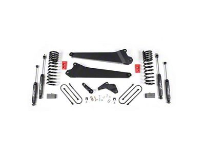 Zone Offroad 4.50-Inch Radius Arm Suspension Lift Kit with 3-Inch Rear Lift Blocks and Nitro Shocks (13-18 4WD 6.7L RAM 3500 w/o Air Ride)