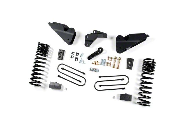 Zone Offroad 4.50-Inch Standard Suspension Lift Kit with 2-Inch Rear Lift Blocks and Nitro Shocks (13-18 4WD 6.7L RAM 3500 w/o Air Ride)