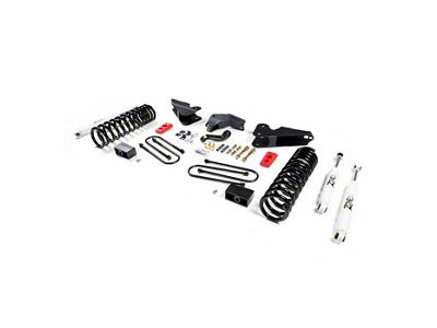 Zone Offroad 4.50-Inch Standard Suspension Lift Kit with 3-Inch Rear Lift Blocks and Nitro Shocks (13-18 4WD 6.7L RAM 3500 w/o Air Ride)