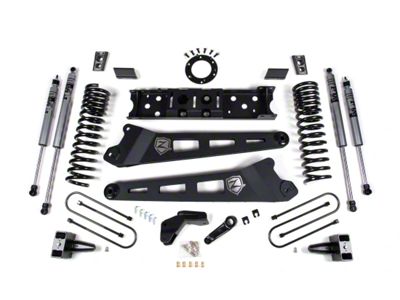 Zone Offroad 6.50-Inch Radius Arm Suspension Lift Kit with FOX Shocks (19-24 4WD 6.7L RAM 3500 SRW w/ 8-Bolt Transfer Case, Factory Overload Springs & w/o Air Ride)