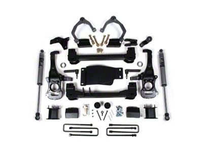 Zone Offroad 4-Inch Suspension Lift Kit with FOX Shocks (19-25 Sierra 1500 w/o Mono-Leaf Springs, Excluding AT4 & Denali)